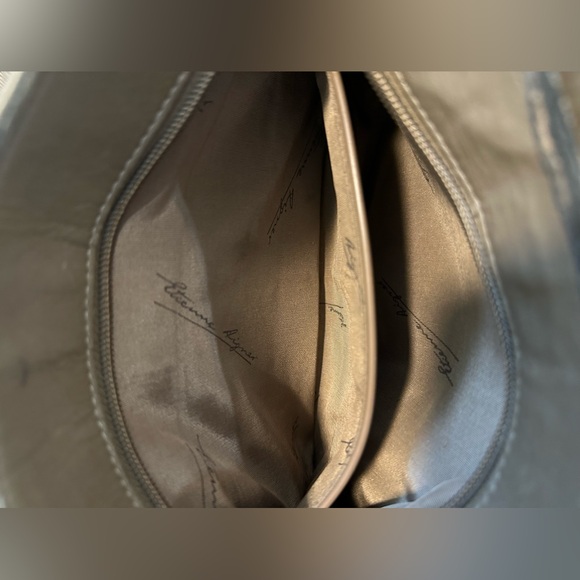 Etienne Aigner Crossbody Shoulder Bag Purse Gray Smooth Leather - Picture 6 of 9